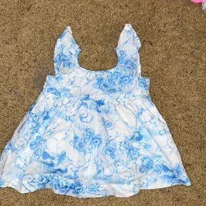 BBY GAP WHITE & BLUE PINAFORE STYLE DRESS